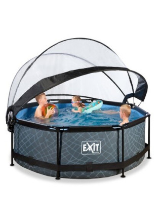 Басейн з куполом EXIT "камінь" 244х76 см